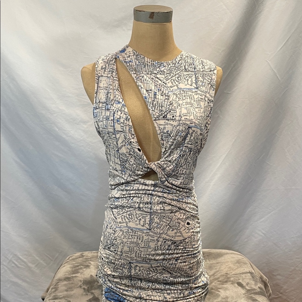 Urban Outfitters Abstract Blue and White Mini Dress